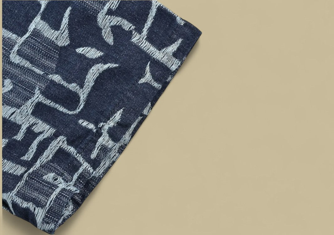 Fendi Tie-Dye Jacquard Logo Denim T-Shirt Textured Monogram Meets Washed-In Style