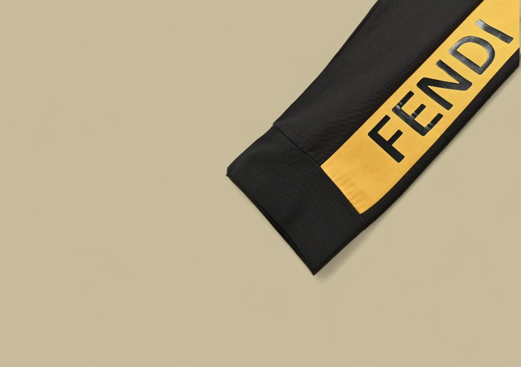 Fendi Yellow Joint Color Casual Elastic Pants Sporty Contrast with Everyday Comfort
