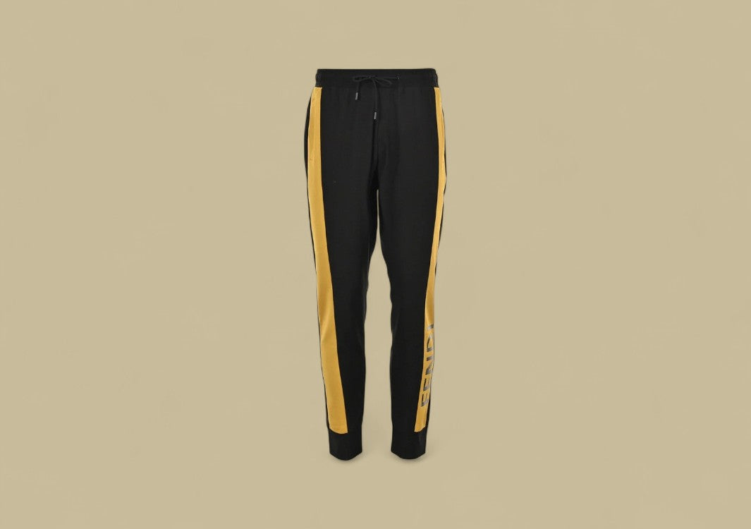 Fendi Yellow Joint Color Casual Elastic Pants Sporty Contrast with Everyday Comfort