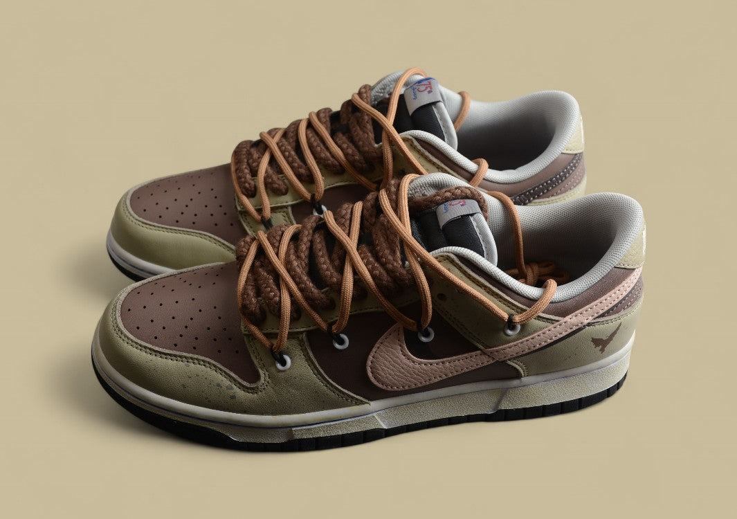 Futura X Nike Dunk Low Sb Joint Deconstructed Lace-up Skateboard Shoes