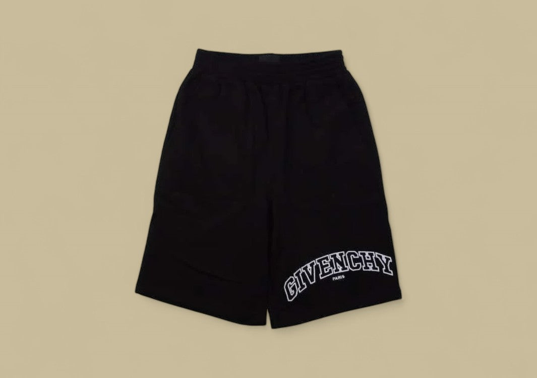Givenchy 22SS Arc Shaped Patch Embroidery Logo Shorts – Black