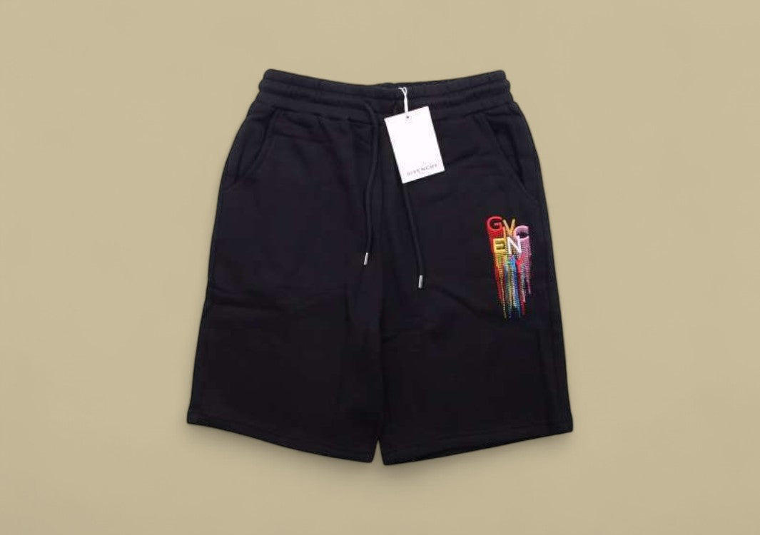 Givenchy 22SS Colorful Embroidery Logo Shorts – Black