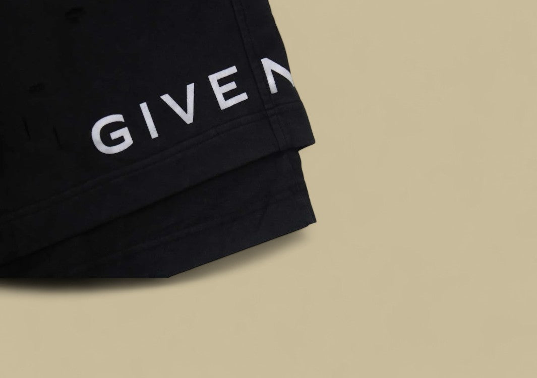 Givenchy 23SS Broken Holes Fake Two Pieces Short - Black
