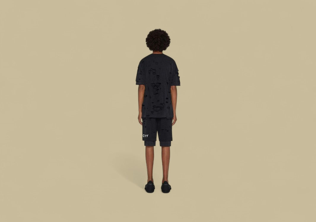 Givenchy 23SS Broken Holes Fake Two Pieces Short - Black