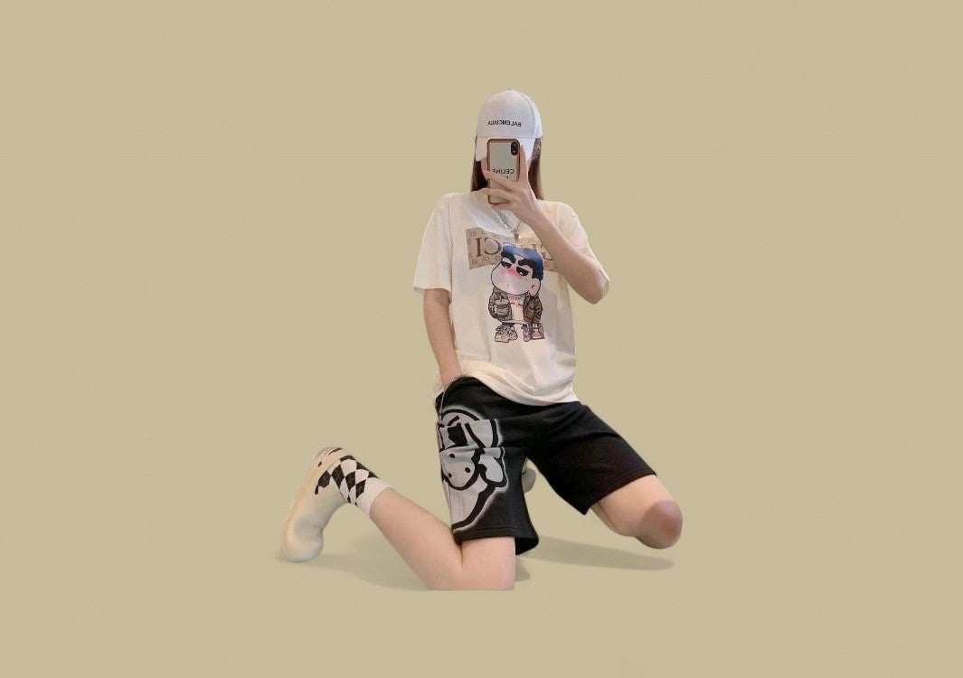 Givenchy 24ss Graffiti Dog’s Head Logo Short – Black