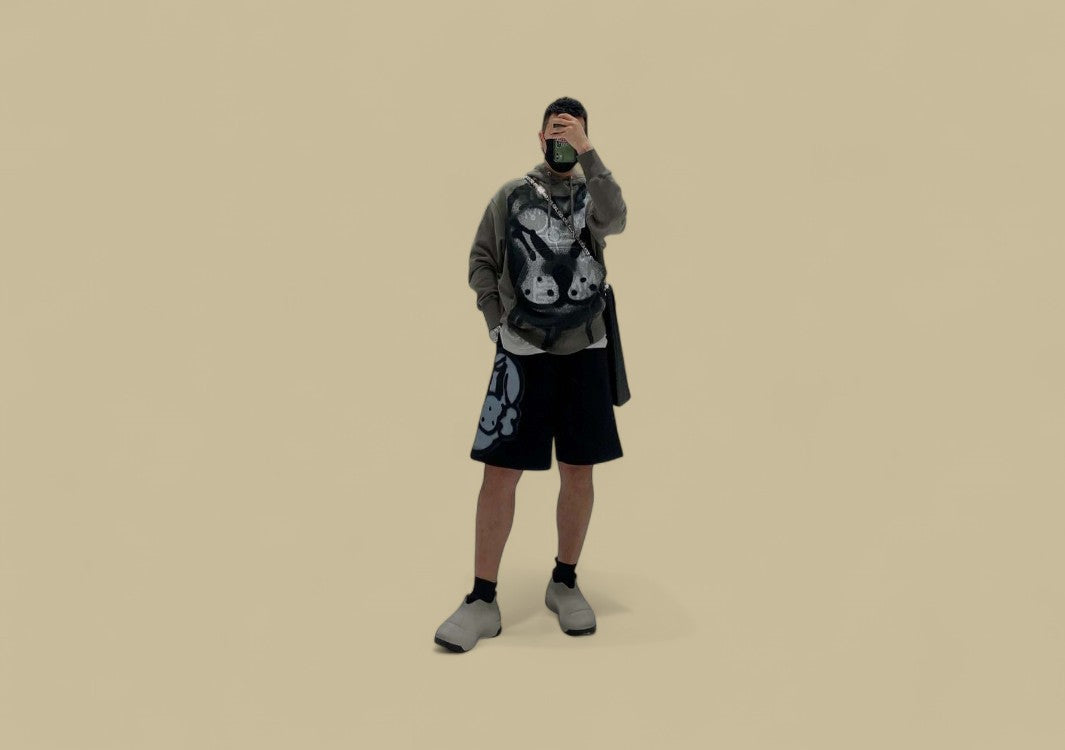 Givenchy 24ss Graffiti Dog’s Head Logo Short – Black