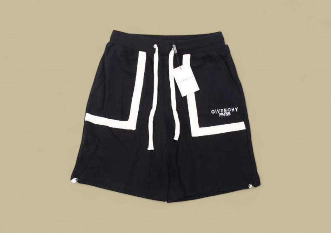 Givenchy Vintage Braid Accent Logo Shorts – Black