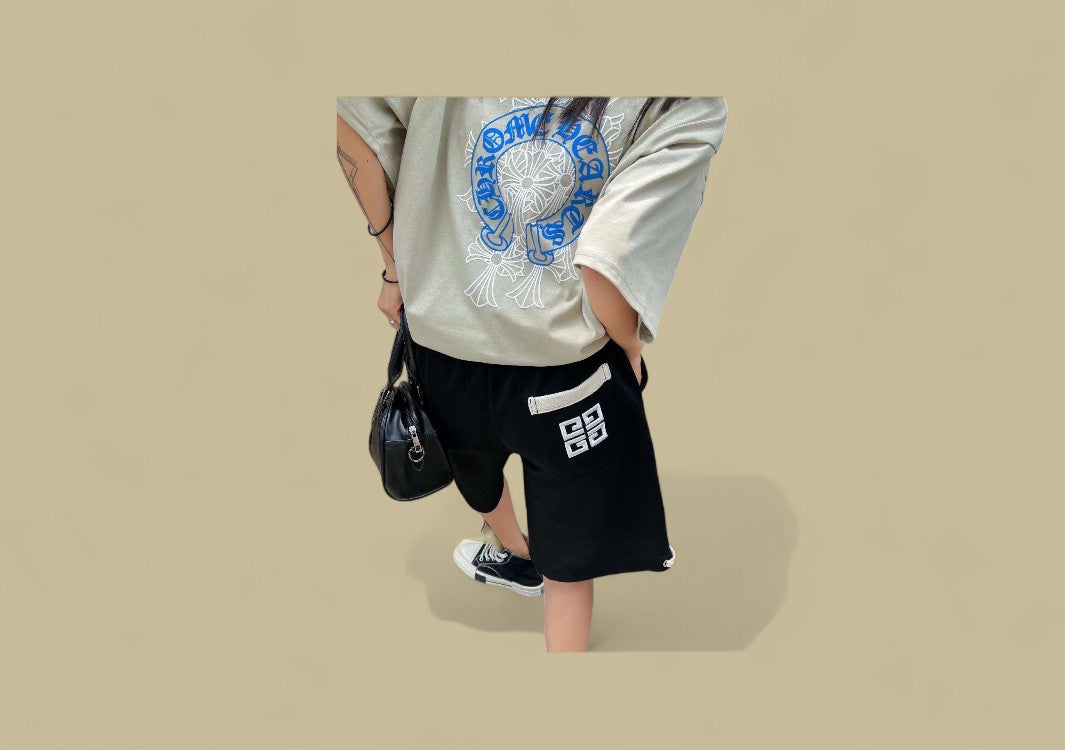Givenchy Vintage Braid Accent Logo Shorts – Black
