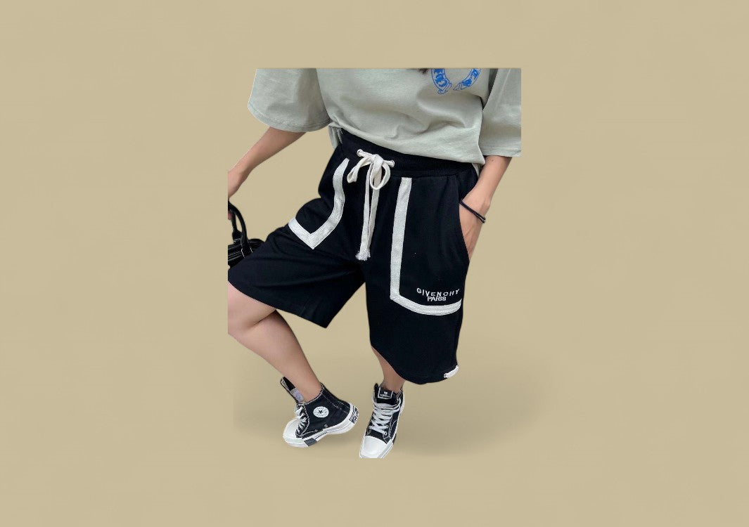 Givenchy Vintage Braid Accent Logo Shorts – Black