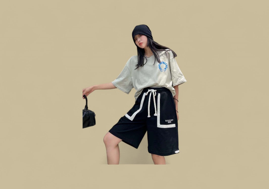 Givenchy Vintage Braid Accent Logo Shorts – Black