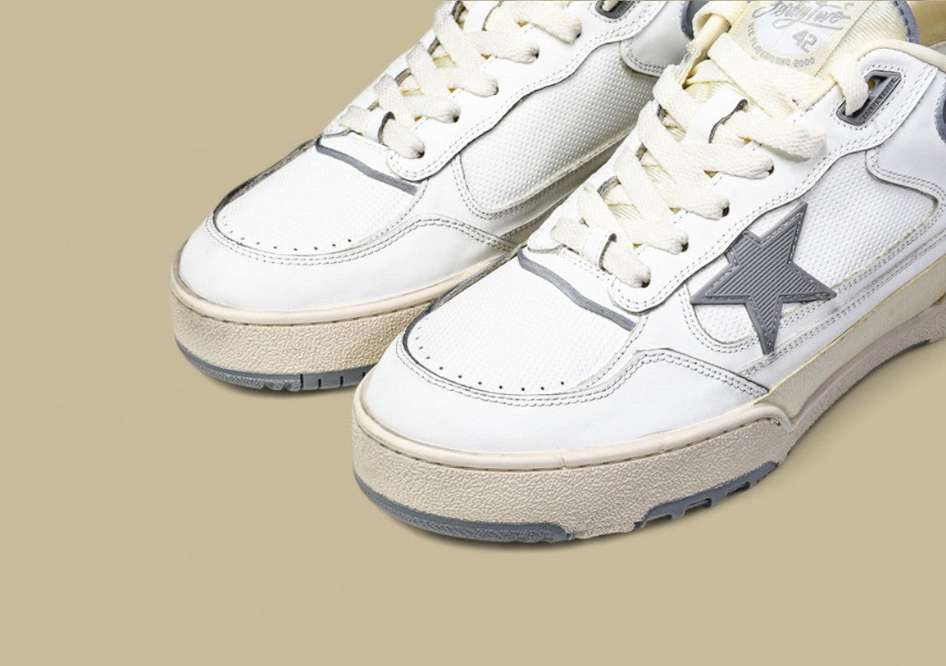 Golden Goose 24 Unisex Forty2 Little Dirty Casual Shoes Light Gray/White/off White