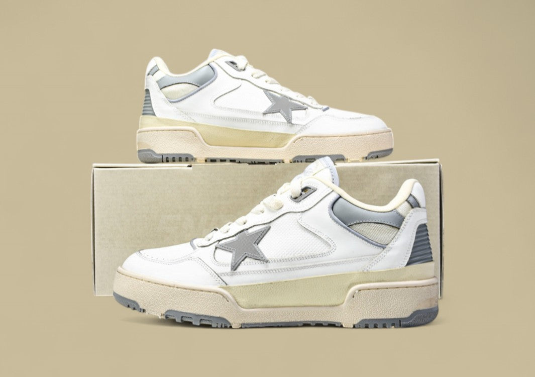 Golden Goose 24 Unisex Forty2 Little Dirty Casual Shoes Light Gray/White/off White