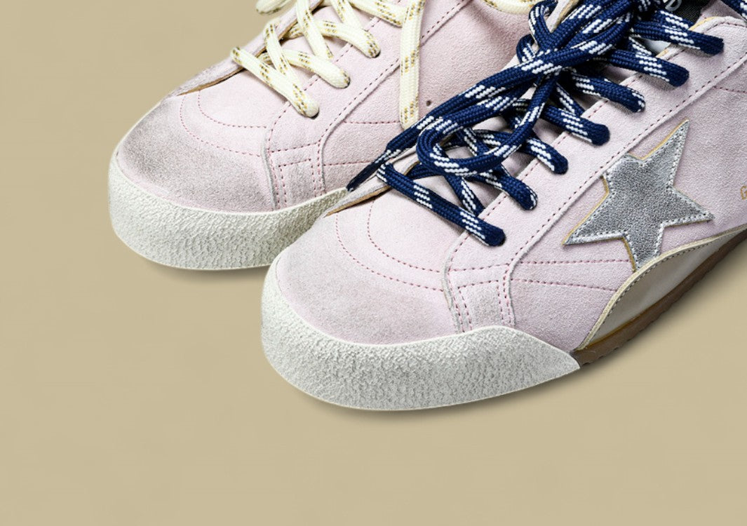 Golden Goose 25th Anniversary Limited Edition Strappy Flat Low-top German Training Pink/Blue