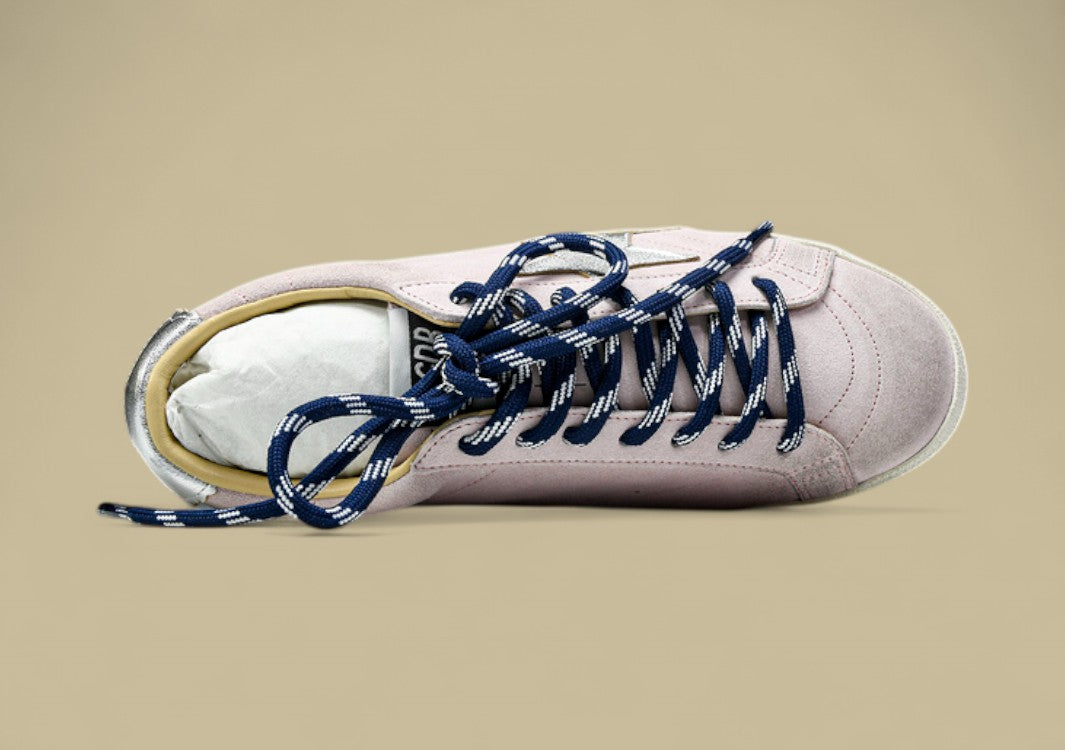 Golden Goose 25th Anniversary Limited Edition Strappy Flat Low-top German Training Pink/Blue