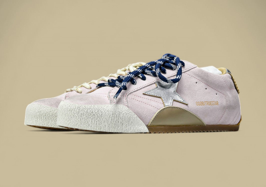 Golden Goose 25th Anniversary Limited Edition Strappy Flat Low-top German Training Pink/Blue