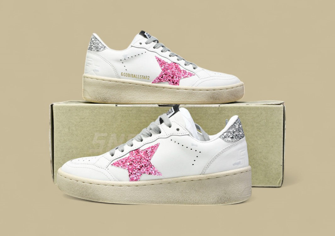 Golden Goose Ball Star2 Ggdb White/Grey/Pink
