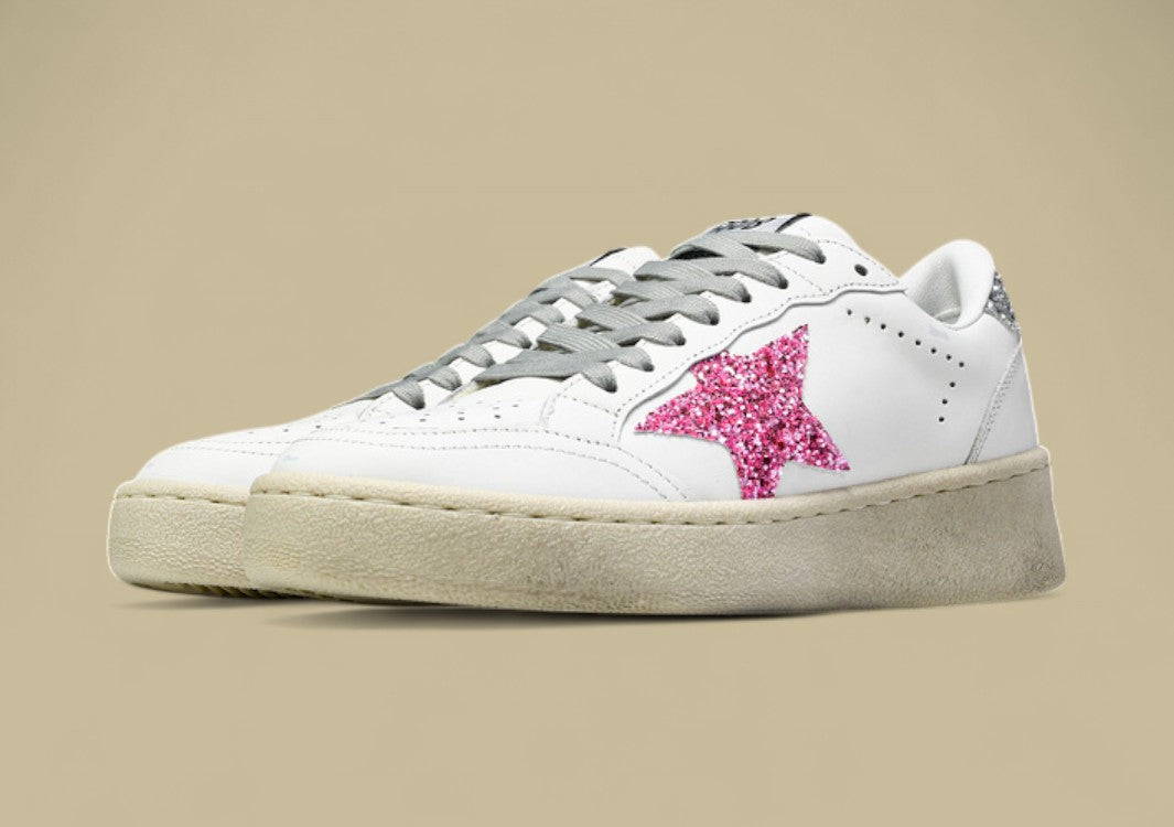 Golden Goose Ball Star2 Ggdb White/Grey/Pink