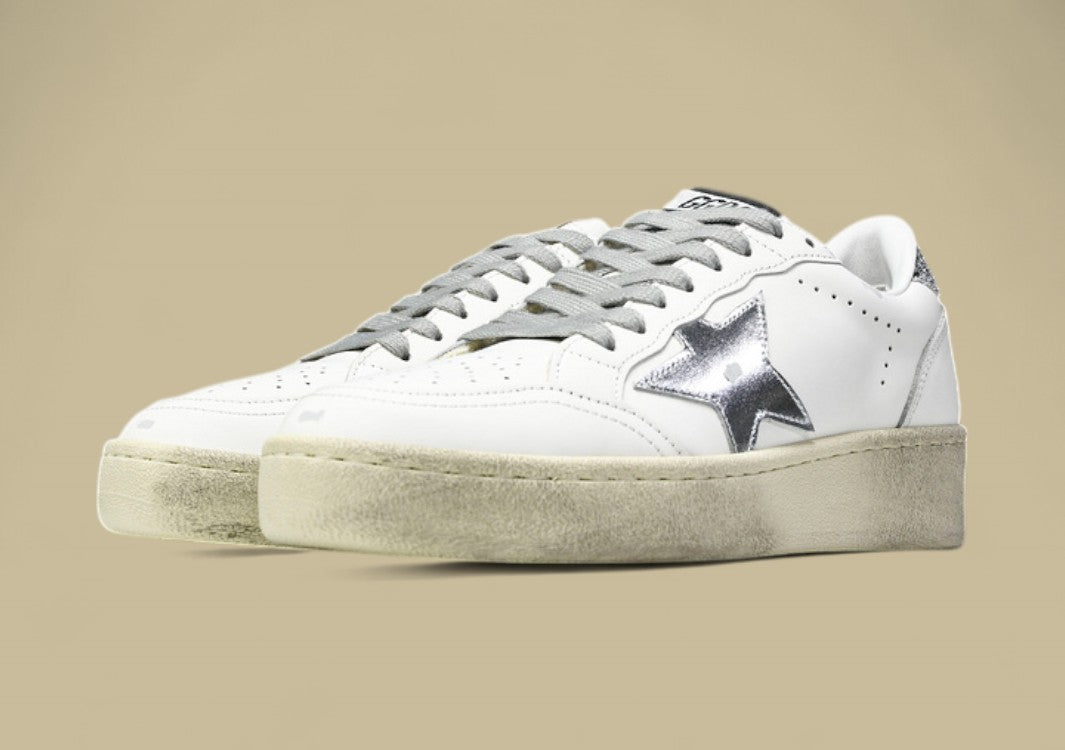 Golden Goose Ball Star2 White/Grey/Silver