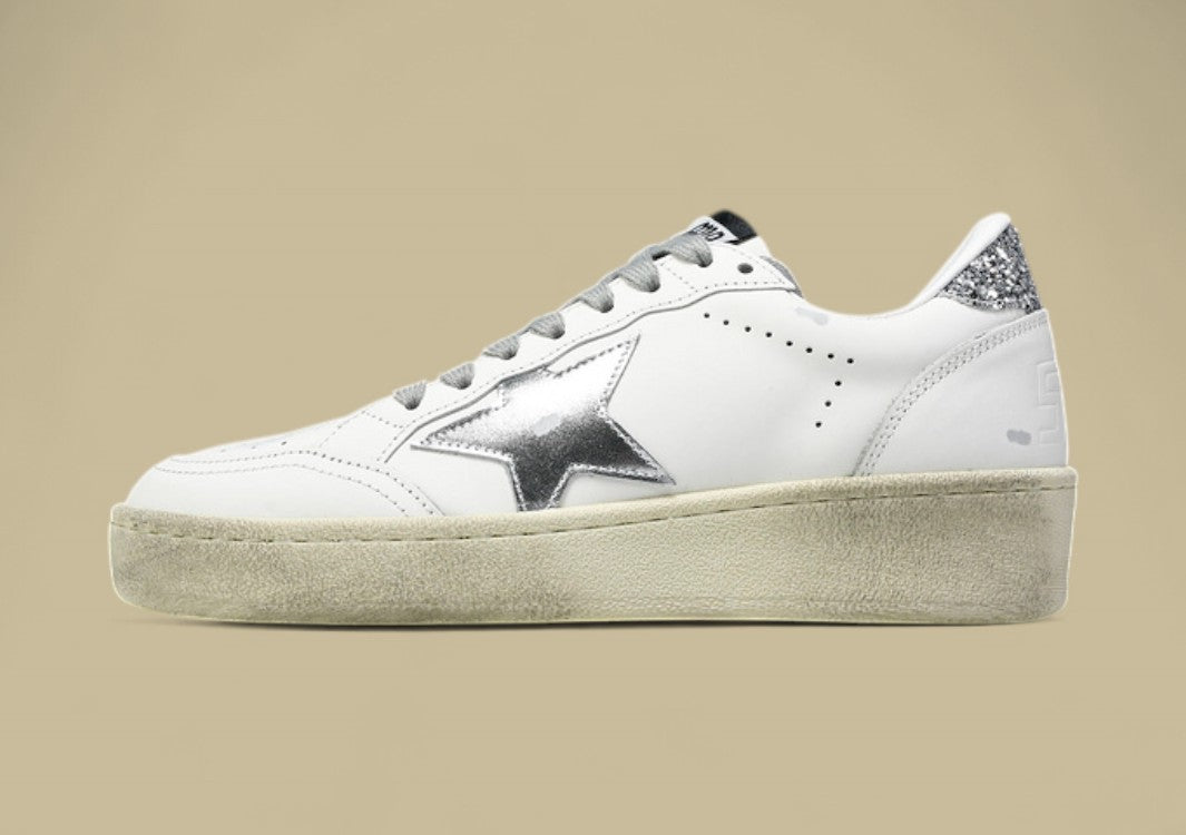Golden Goose Ball Star2 White/Grey/Silver