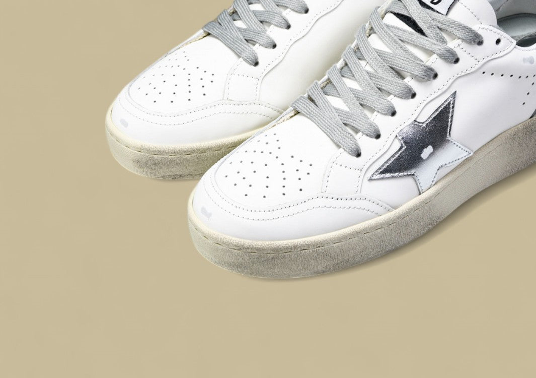 Golden Goose Ball Star2 White/Grey/Silver