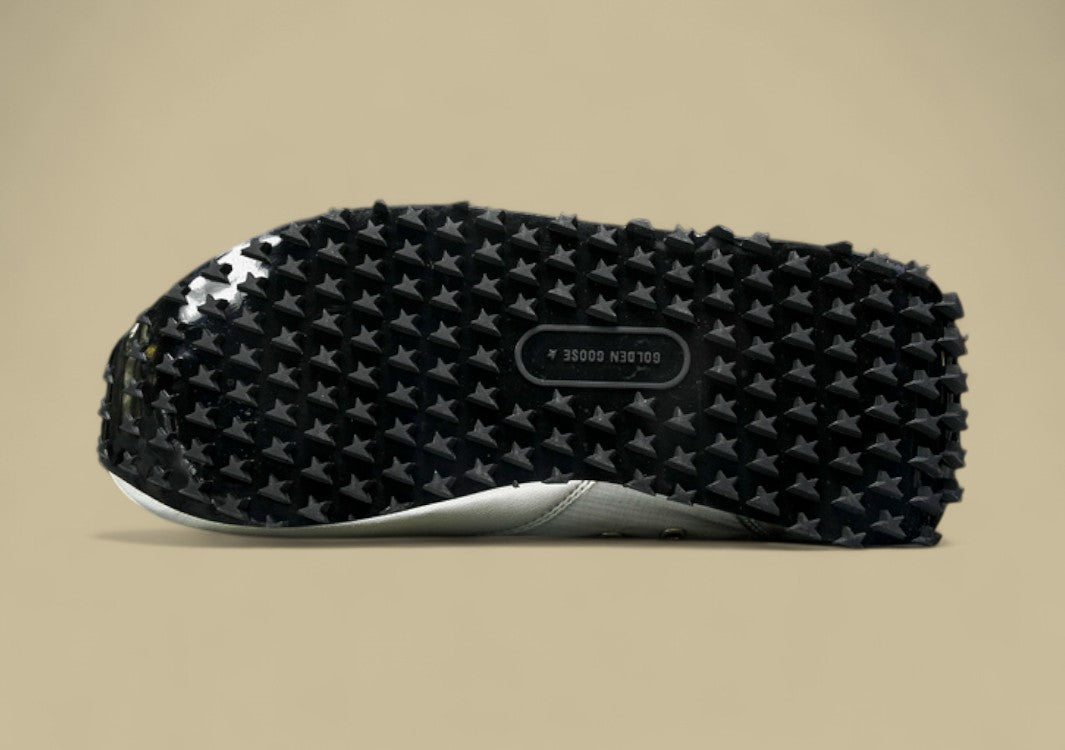 Golden Goose Marathon Low Top Living Casual Shoes Khaki/silver Lustre