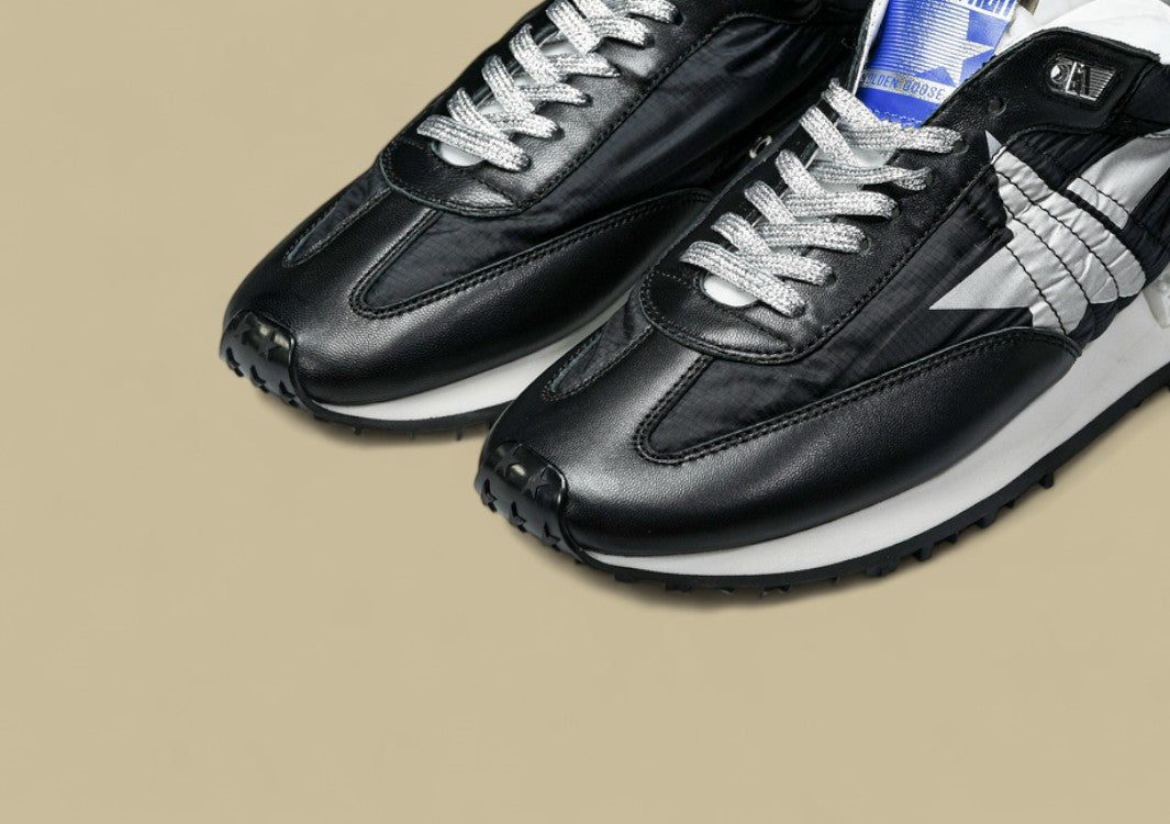 Golden Goose Running Marathon Platform Sneakers Black/Grey