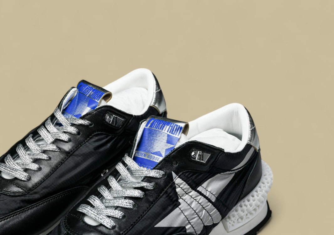 Golden Goose Running Marathon Platform Sneakers Black/Grey
