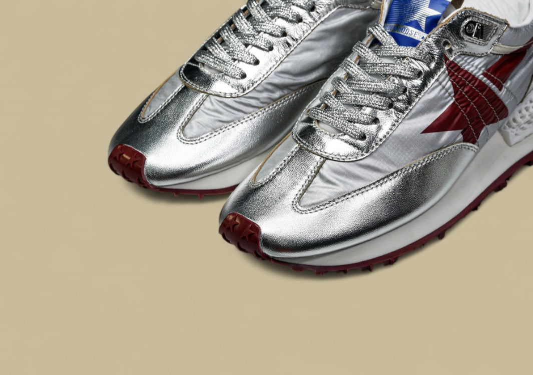 Golden Goose Running Marathon Platform Sneakers Black/Red/Grey
