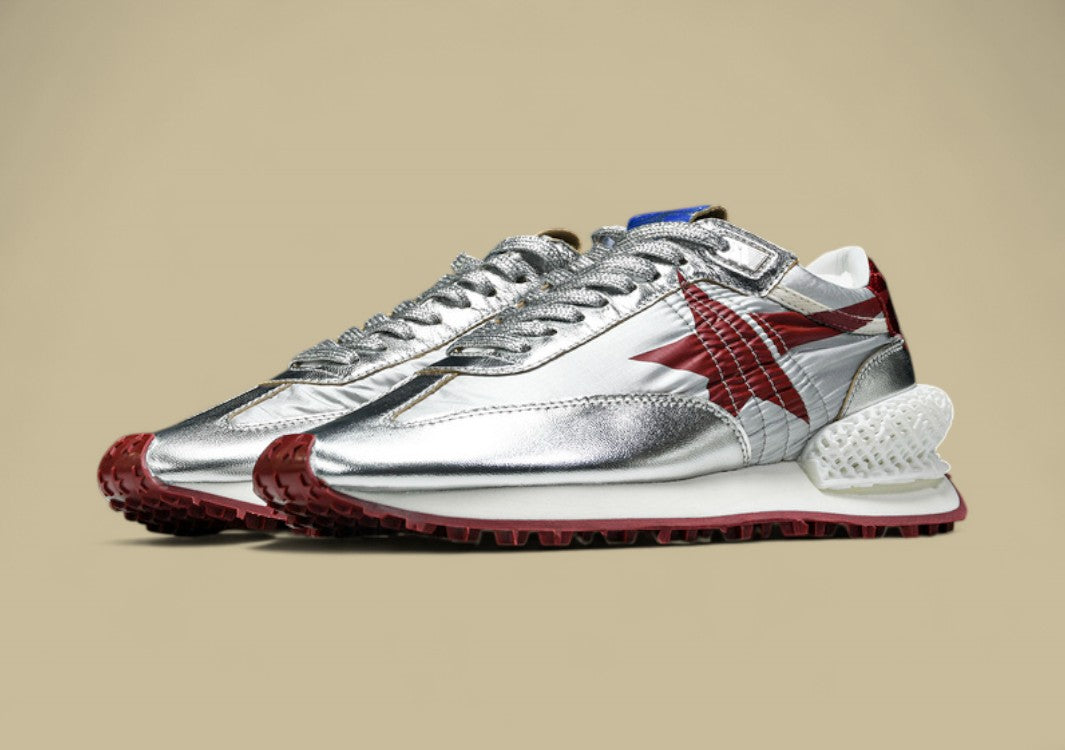 Golden Goose Running Marathon Platform Sneakers Black/Red/Grey