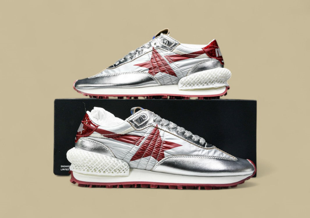 Golden Goose Running Marathon Platform Sneakers Black/Red/Grey