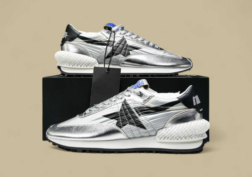 Golden Goose Running Marathon Platform Sneakers Grey/Black