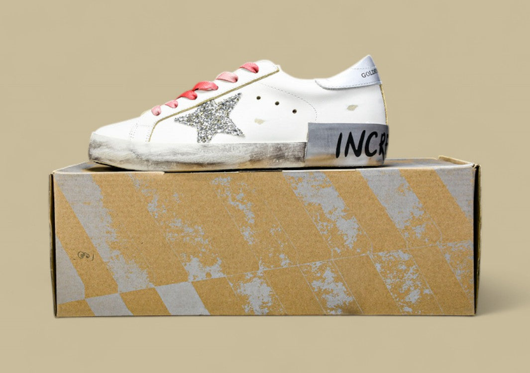 Golden Goose Super-star White/Grey/Red