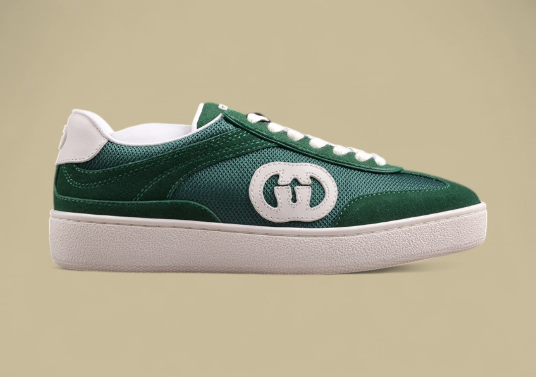 Gucci Green Retro Sneakers Heritage-Inspired Low-Tops with Signature GG Branding