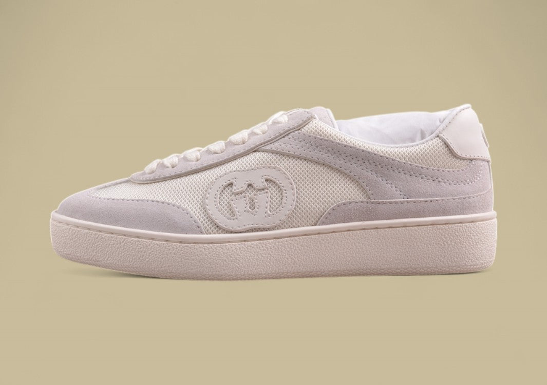 Gucci Monochrome Retro Sneakers Clean Low-Top with Subtle GG Detail