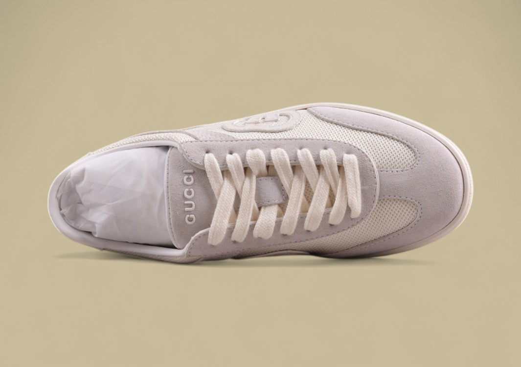 Gucci Monochrome Retro Sneakers Clean Low-Top with Subtle GG Detail