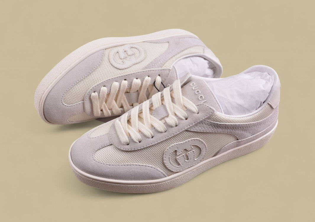 Gucci Monochrome Retro Sneakers Clean Low-Top with Subtle GG Detail