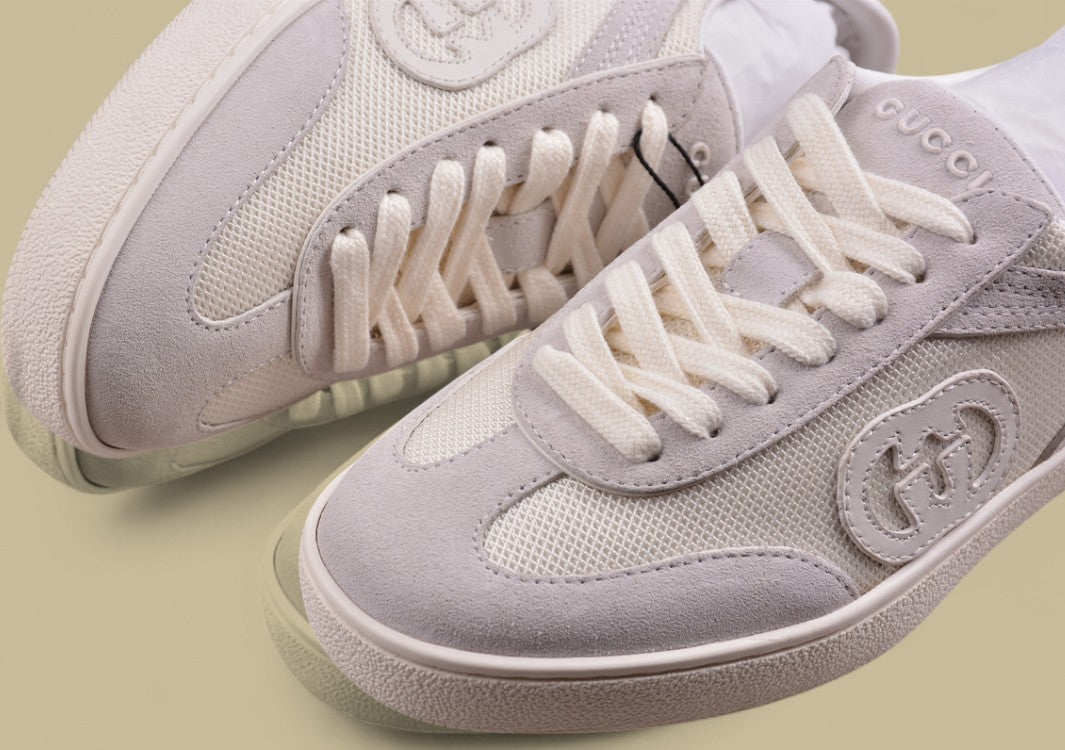Gucci Monochrome Retro Sneakers Clean Low-Top with Subtle GG Detail
