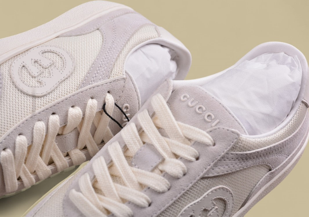 Gucci Monochrome Retro Sneakers Clean Low-Top with Subtle GG Detail