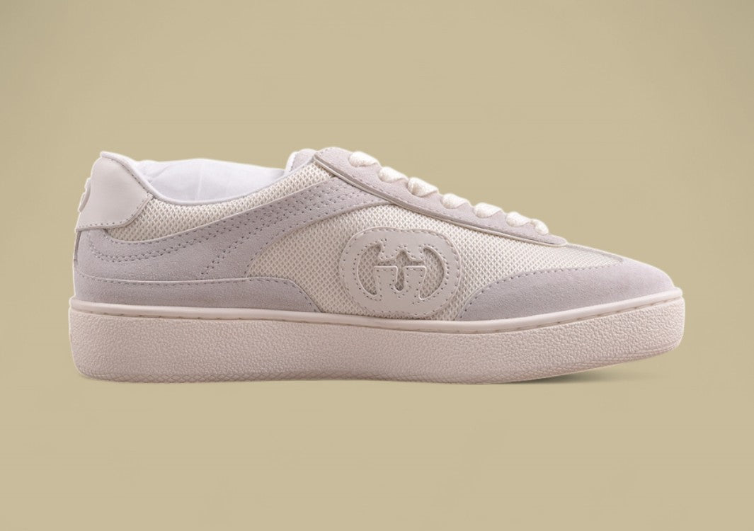 Gucci Monochrome Retro Sneakers Clean Low-Top with Subtle GG Detail