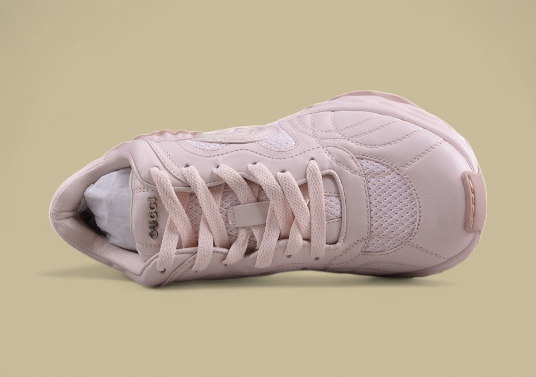 Gucci Run Sneakers Soft Beige Monochrome Trainers with GG Detail