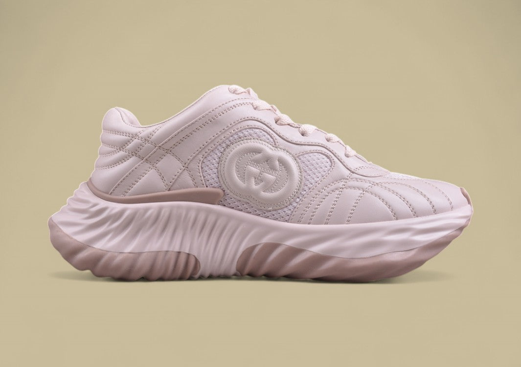Gucci Run Sneakers Soft Beige Monochrome Trainers with GG Detail