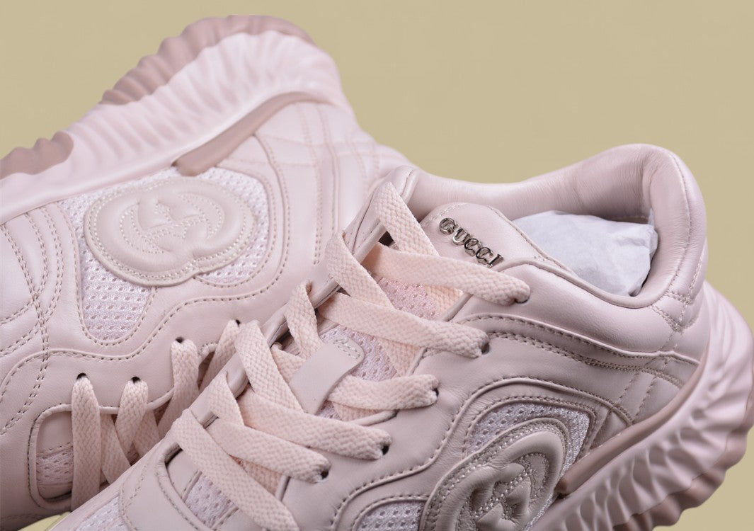 Gucci Run Sneakers Soft Beige Monochrome Trainers with GG Detail