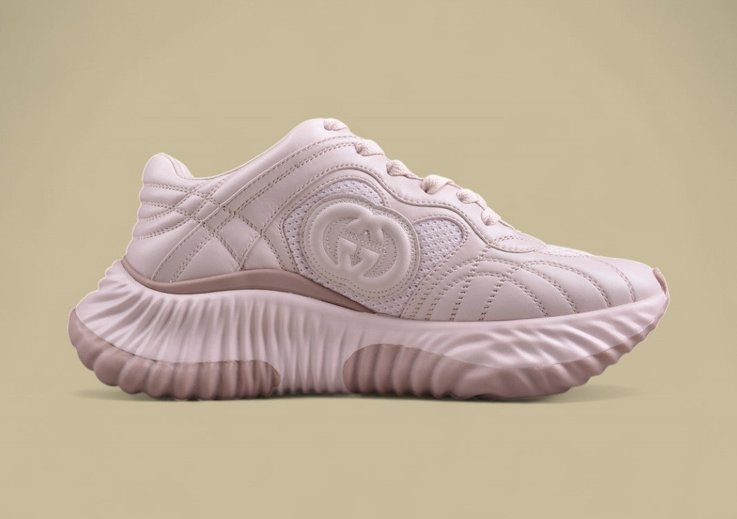 Gucci Run Sneakers Soft Beige Monochrome Trainers with GG Detail