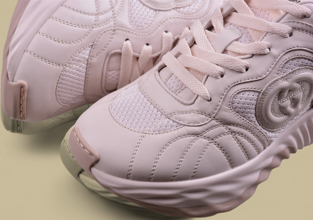 Gucci Run Sneakers Soft Beige Monochrome Trainers with GG Detail