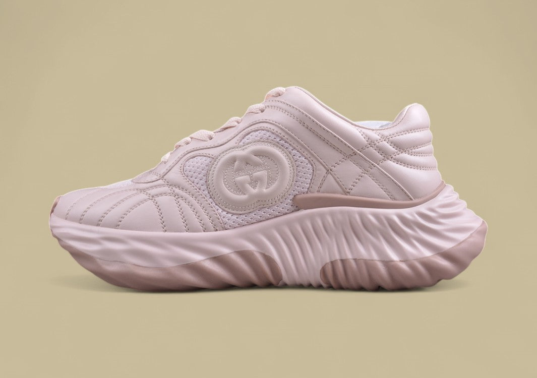 Gucci Run Sneakers Soft Beige Monochrome Trainers with GG Detail