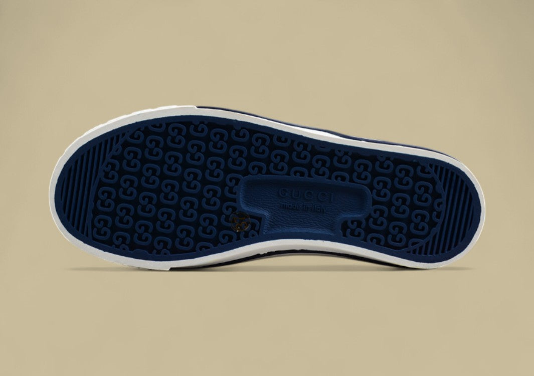 Gucci Tennis Beige GG Woven Knit Low-Top Sneaker