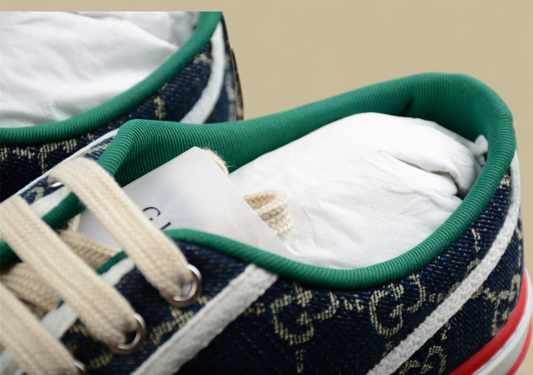 Gucci Tennis Blue GG Denim Low-Top Sneaker