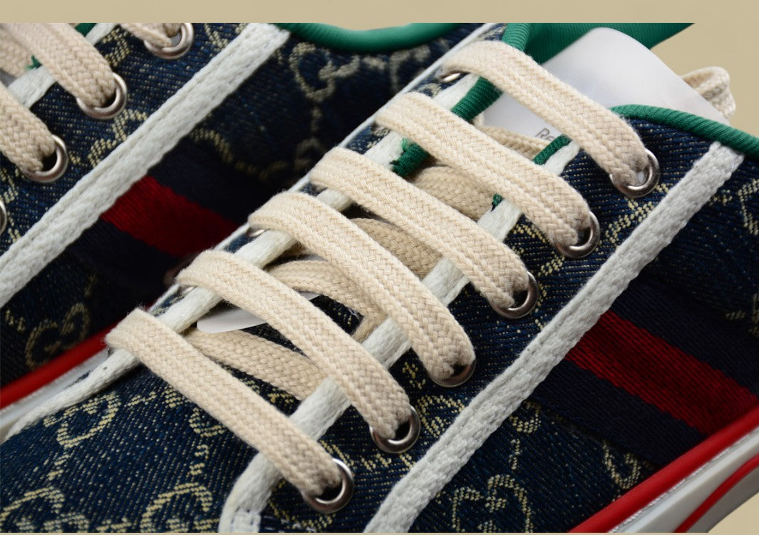 Gucci Tennis Blue GG Denim Low-Top Sneaker