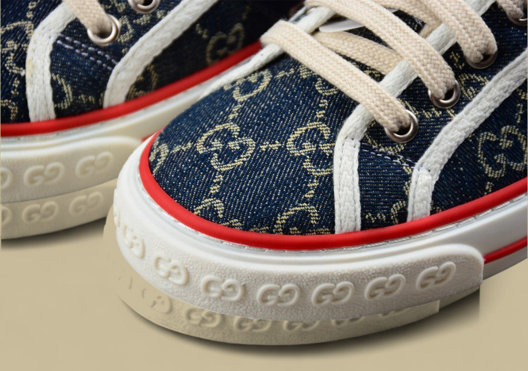Gucci Tennis Blue GG Denim Low-Top Sneaker