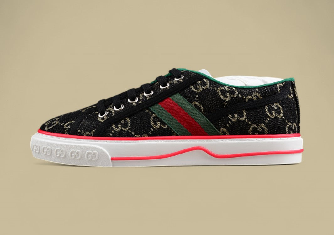 Gucci Tennis Low-Top Sneaker In Black GG Canvas